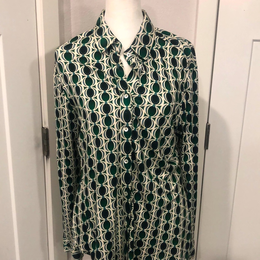MAUS & HOFFMAN Rita print top women’s size XL Luxury, workwear, quiet, Office